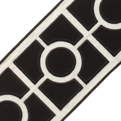 5" Palladio Embroidered Border Trim by Samuel & Sons in Onyx