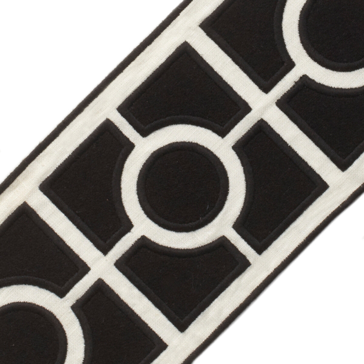 5" Palladio Embroidered Border Trim by Samuel & Sons in Onyx