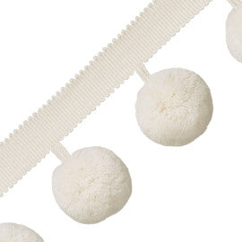 Jumbo Pom Pom Fringe Trim by Samuel & Sons in Pina Colada