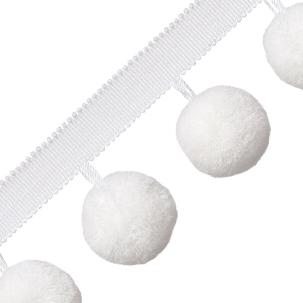 Jumbo Pom Pom Fringe Trim by Samuel & Sons in Whipped Cream