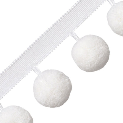 Jumbo Pom Pom Fringe Trim by Samuel & Sons in Whipped Cream