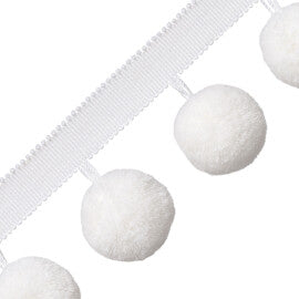 Jumbo Pom Pom Fringe Trim by Samuel & Sons in Whipped Cream