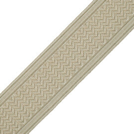 Strata Chevron Border Trim by Samuel & Sons in Almond