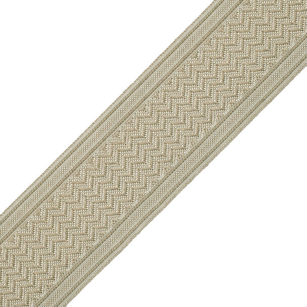 Strata Chevron Border Trim by Samuel & Sons in Almond