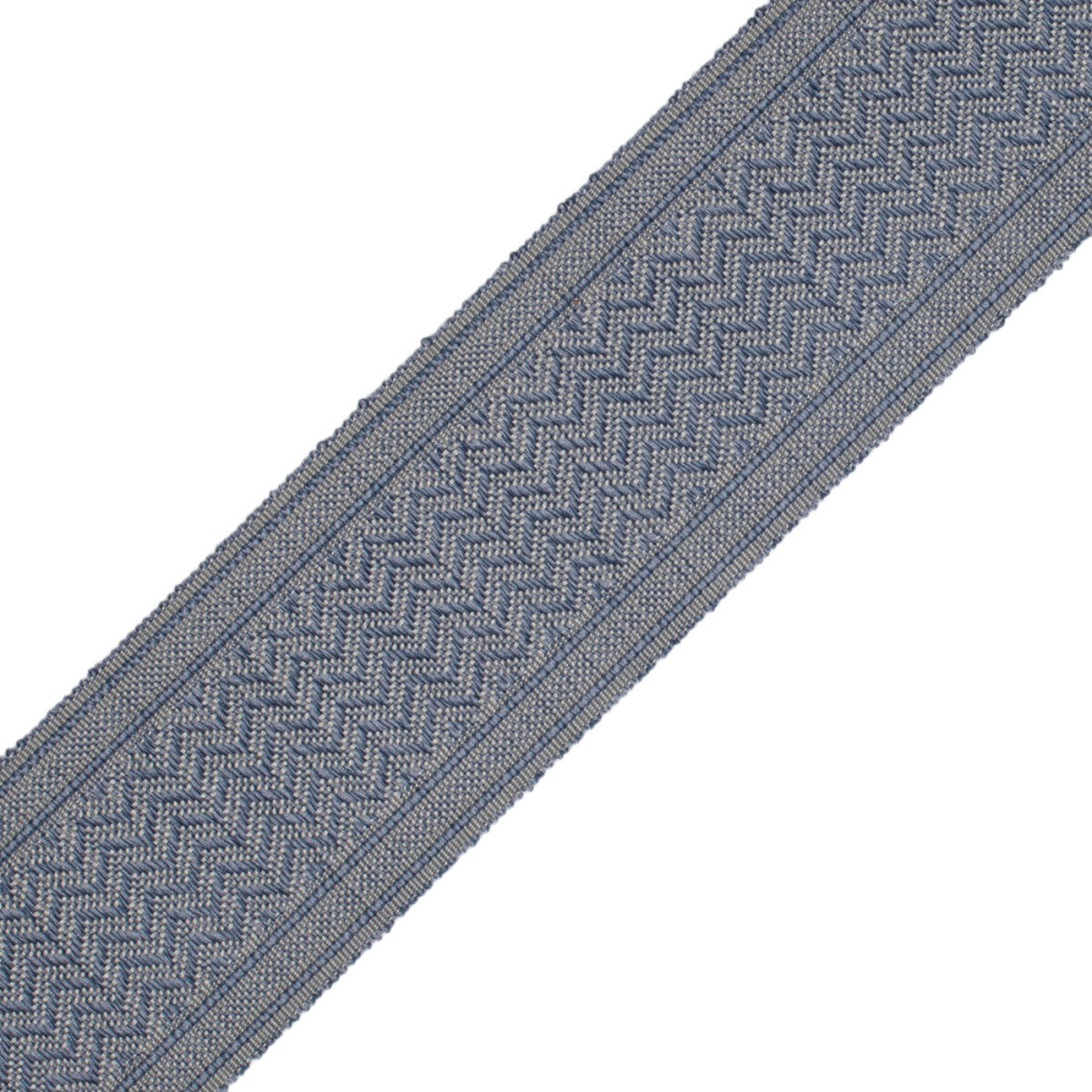 Strata Chevron Border Trim by Samuel & Sons in Denim