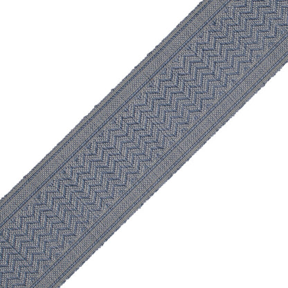 Strata Chevron Border Trim by Samuel & Sons in Denim