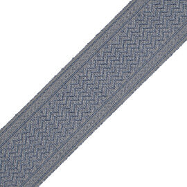 Strata Chevron Border Trim by Samuel & Sons in Denim