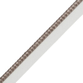 1/4" (6 Mm) Strata Cord With Tape Trim by Samuel & Sons in Moleskin