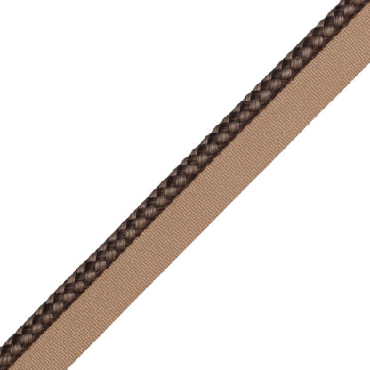 1/4" (6 Mm) Strata Cord With Tape Trim by Samuel & Sons in Cocoa