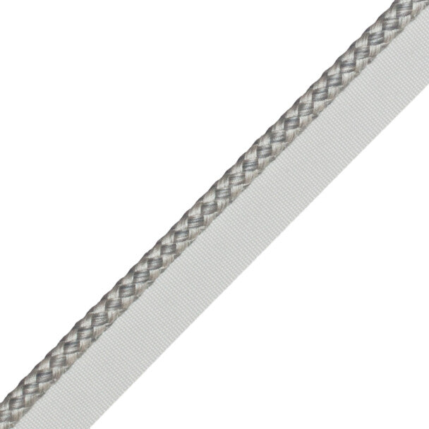 1/4" (6 Mm) Strata Cord With Tape Trim by Samuel & Sons in Sterling