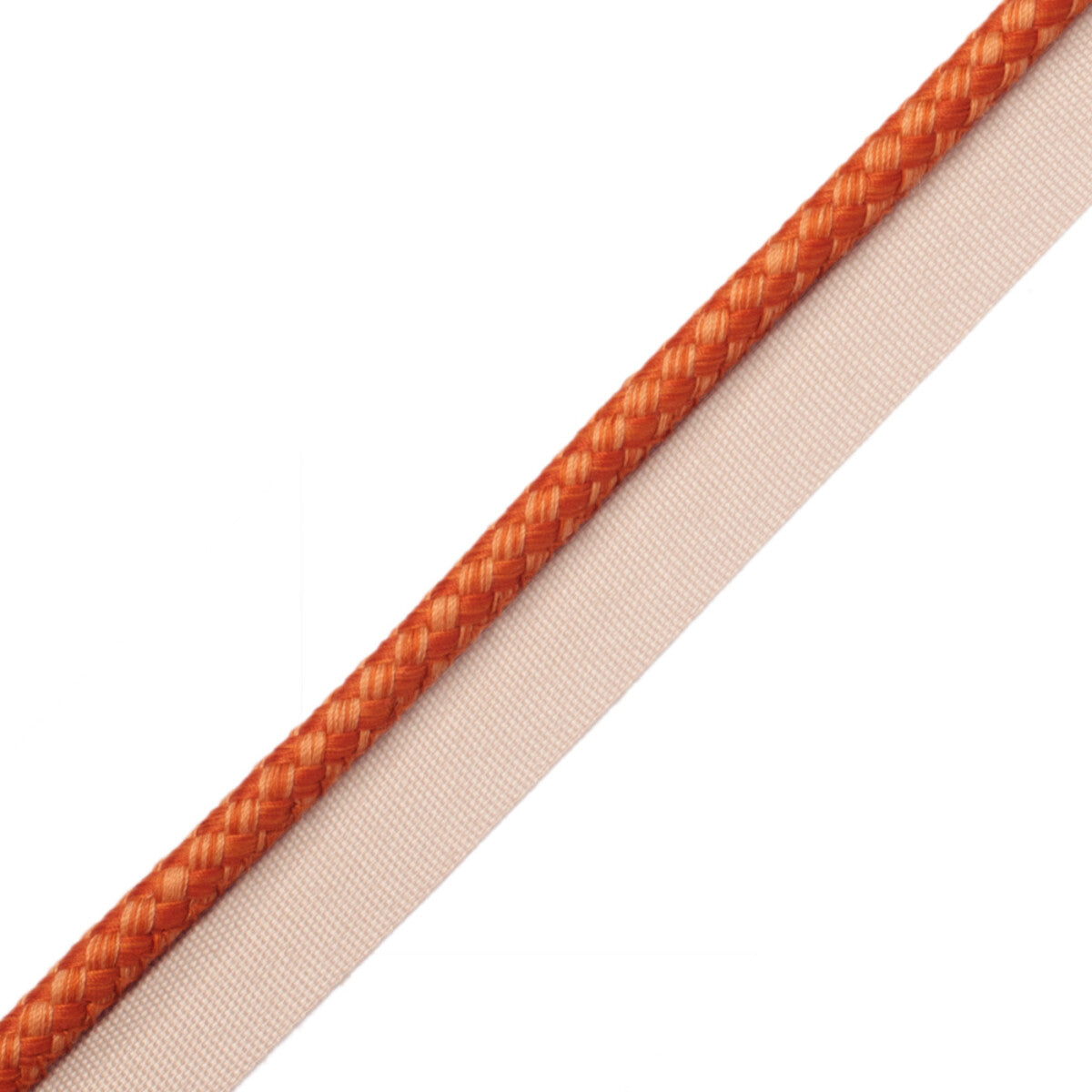 1/4" (6 Mm) Strata Cord With Tape Trim by Samuel & Sons in Tangerine