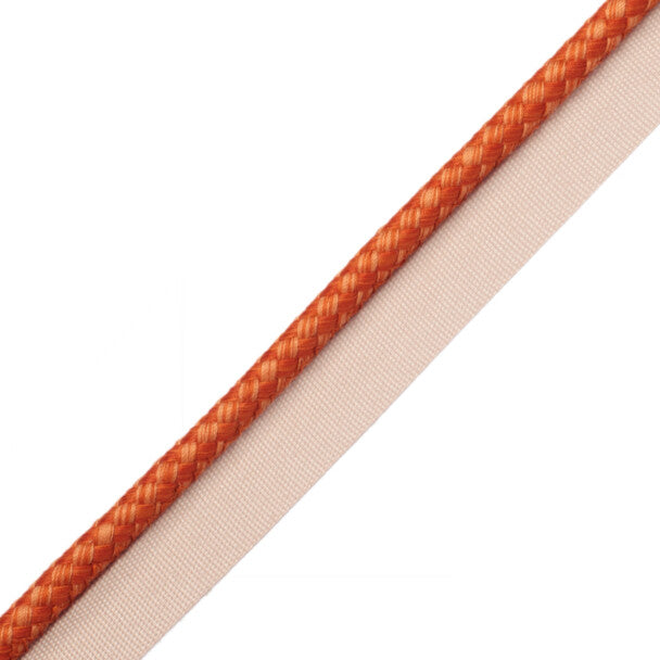 1/4" (6 Mm) Strata Cord With Tape Trim by Samuel & Sons in Tangerine
