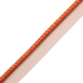 1/4" (6 Mm) Strata Cord With Tape Trim by Samuel & Sons in Tangerine
