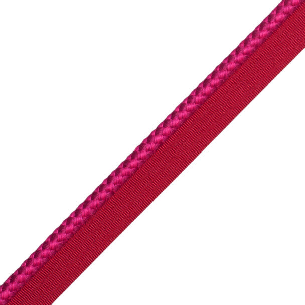 1/4" (6 Mm) Strata Cord With Tape Trim by Samuel & Sons in Fuchsia