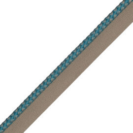 1/4" (6 Mm) Strata Cord With Tape Trim by Samuel & Sons in Cyan