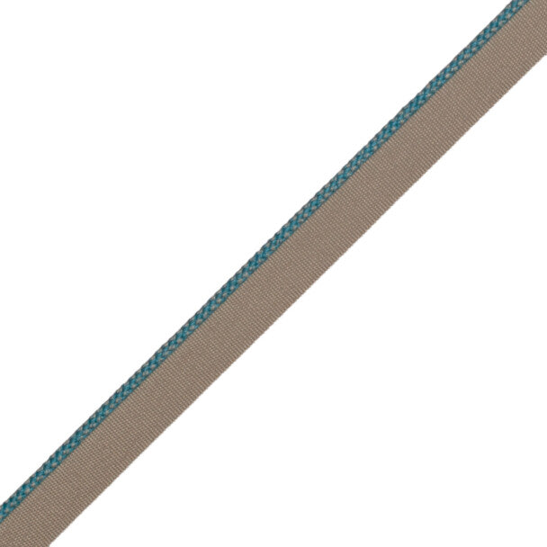 1/8" (3 Mm) Strata Cord With Tape Trim by Samuel & Sons in Cyan