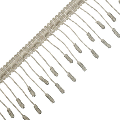 Harbour Barrel Knot Fringe Trim by Samuel & Sons in Flax