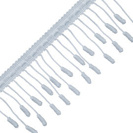 Harbour Barrel Knot Fringe Trim by Samuel & Sons in Sky