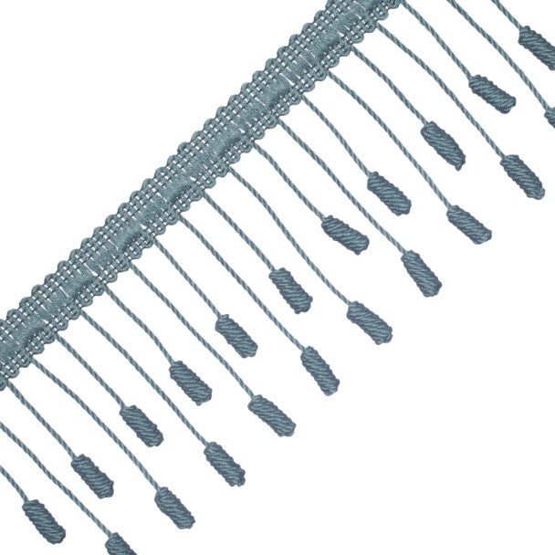 Harbour Barrel Knot Fringe Trim by Samuel & Sons in Aqua