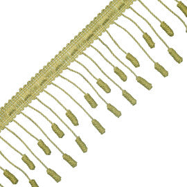 Harbour Barrel Knot Fringe Trim by Samuel & Sons in Kelp