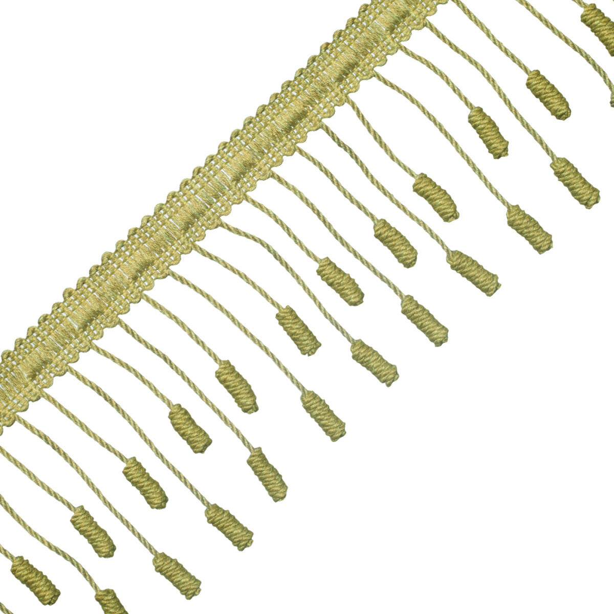 Harbour Barrel Knot Fringe Trim by Samuel & Sons in Kelp