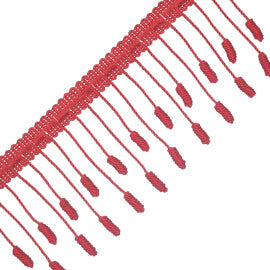 Harbour Barrel Knot Fringe Trim by Samuel & Sons in Lobster