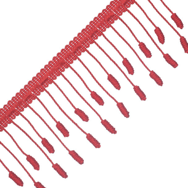Harbour Barrel Knot Fringe Trim by Samuel & Sons in Lobster