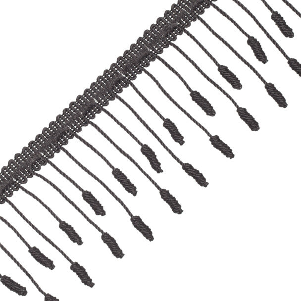 Harbour Barrel Knot Fringe Trim by Samuel & Sons in Ebony
