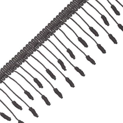 Harbour Barrel Knot Fringe Trim by Samuel & Sons in Ebony