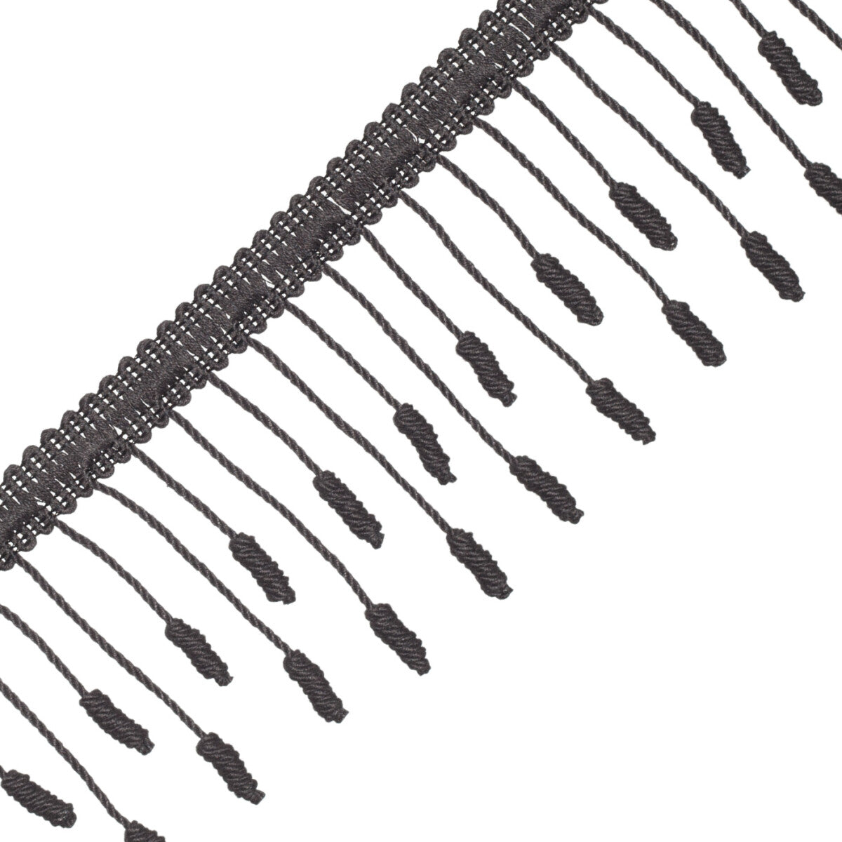 Harbour Barrel Knot Fringe Trim by Samuel & Sons in Ebony
