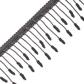 Harbour Barrel Knot Fringe Trim by Samuel & Sons in Ebony