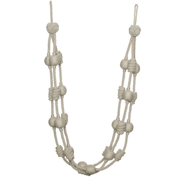 Harbour Beaded & Knotted Holdback by Samuel & Sons in Flax