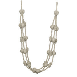 Harbour Beaded & Knotted Holdback by Samuel & Sons in Flax