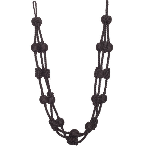 Harbour Beaded & Knotted Holdback by Samuel & Sons in Ebony