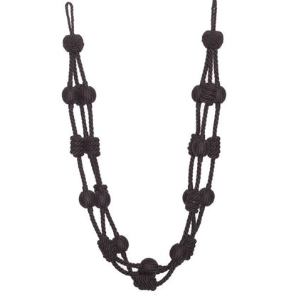 Harbour Beaded & Knotted Holdback by Samuel & Sons in Ebony