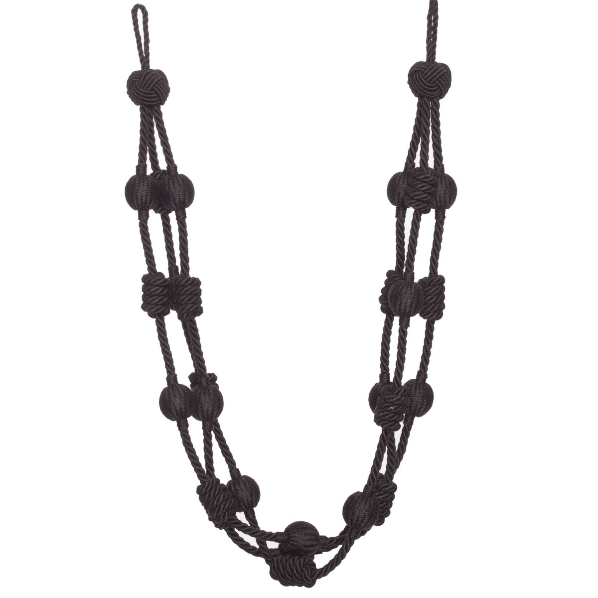 Harbour Beaded & Knotted Holdback by Samuel & Sons in Ebony