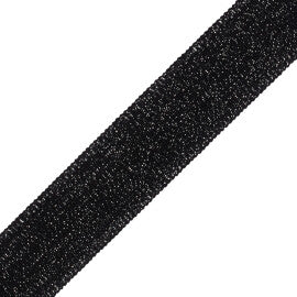 1.5" Cambridge Metallic Braid Trim by Samuel & Sons in Onyx