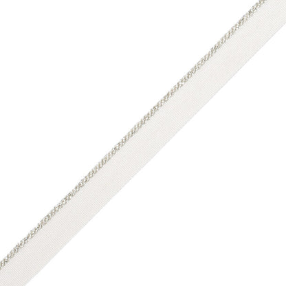 Cambridge Metallic Cord With Tape Trim by Samuel & Sons in Platinum