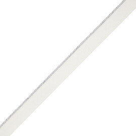 Cambridge Metallic Cord With Tape Trim by Samuel & Sons in Silver Leaf