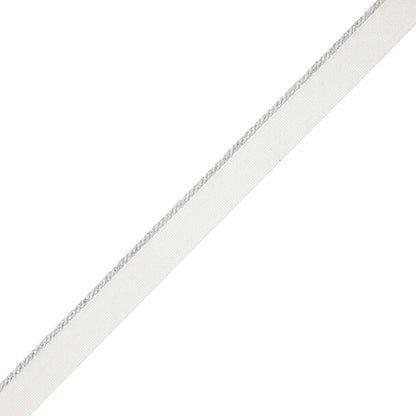 Cambridge Metallic Cord With Tape Trim by Samuel & Sons in Silver Leaf