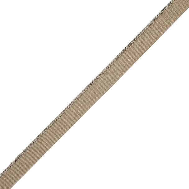 Cambridge Metallic Cord With Tape Trim by Samuel & Sons in Marcasite
