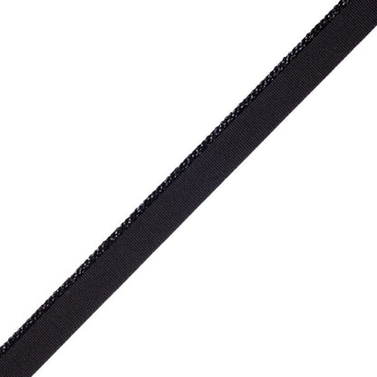 Cambridge Metallic Cord With Tape Trim by Samuel & Sons in Onyx