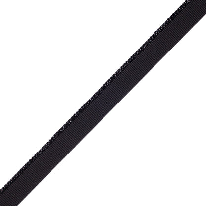Cambridge Metallic Cord With Tape Trim by Samuel & Sons in Onyx