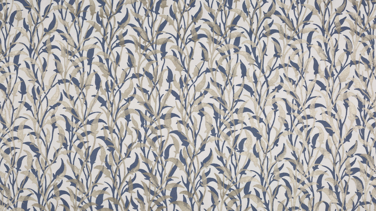 Orfeo Silver & midnight blue on white
