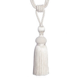 Silk Single Tassel Tieback Trim by Samuel & Sons in 01 Ivory