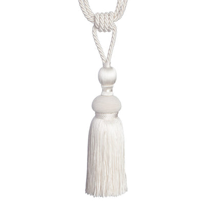 Silk Single Tassel Tieback Trim by Samuel & Sons in 01 Ivory
