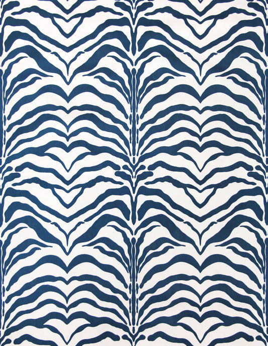 Zebrine II Fabric by Rose Cumming in Blue