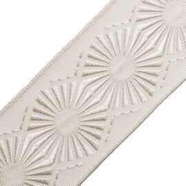 Chrysler Embroidered Border Trim by Samuel & Sons in Canvas