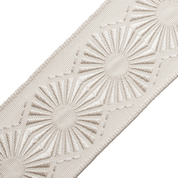 Chrysler Embroidered Border Trim by Samuel & Sons in Canvas