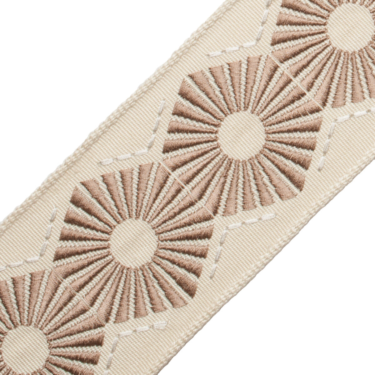 Chrysler Embroidered Border Trim by Samuel & Sons in Cream